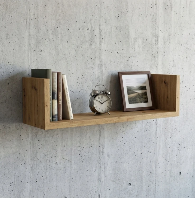 Półka wisząca ścienna, regał na książki fotografie dąb artisan 60 cm