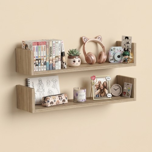 Półki wiszące ścienne do salonu i kuchni zestaw 2 półek sonoma 80 cm