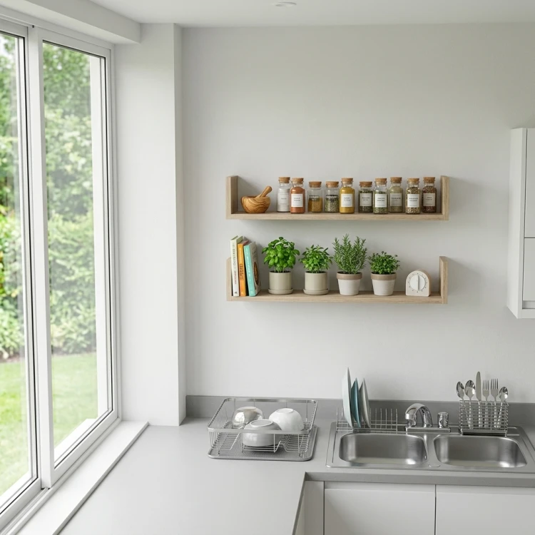 Półki wiszące ścienne do salonu i kuchni zestaw 2 półek sonoma 80 cm