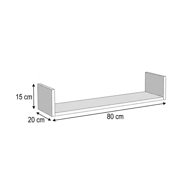 Półki wiszące ścienne do salonu i kuchni zestaw 2 półek biała 80 cm