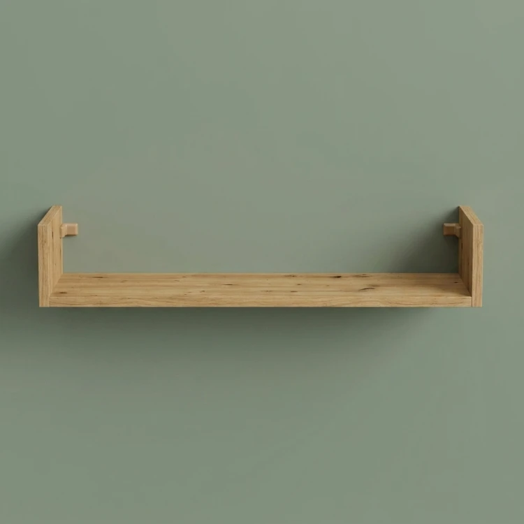 Półki wiszące ścienne do salonu i kuchni zestaw 2 półek dąb artisan 80 cm