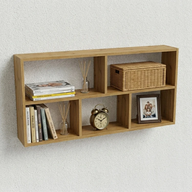 Półka wisząca ścienna regał na książki dąb artisan 110 cm