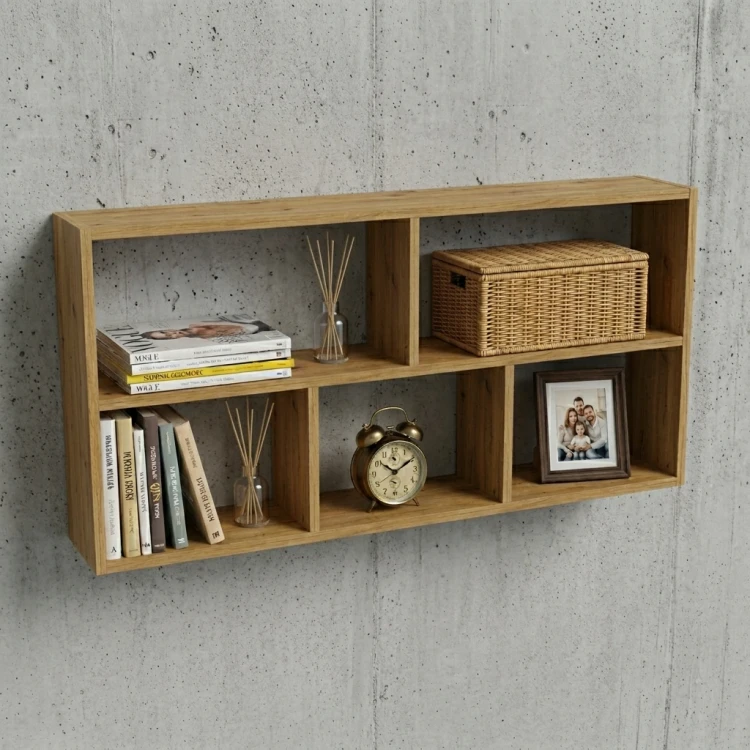 Półka wisząca ścienna regał na książki dąb artisan 110 cm