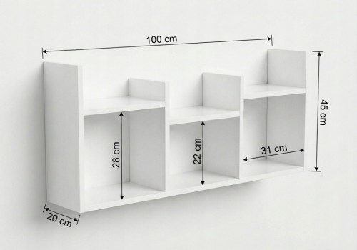 Półka wisząca ścienna regał na książki fotografie do salonu biała 100 cm